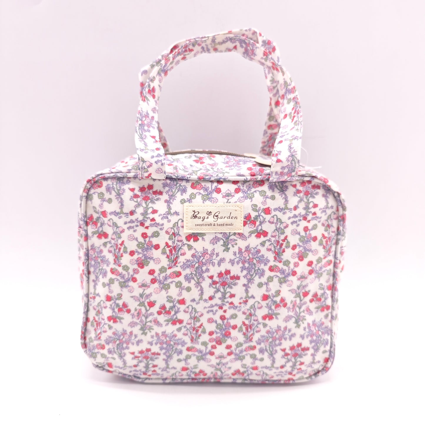 Bolso de mano impermeable con flores – formato cuadrado