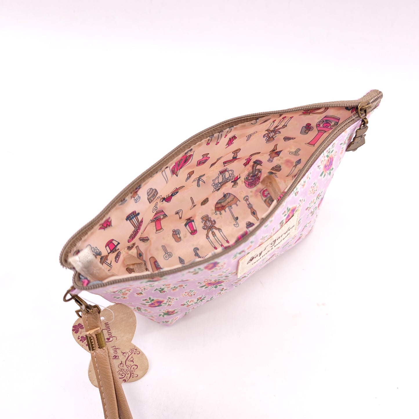 Neceser pequeño impermeable con flores