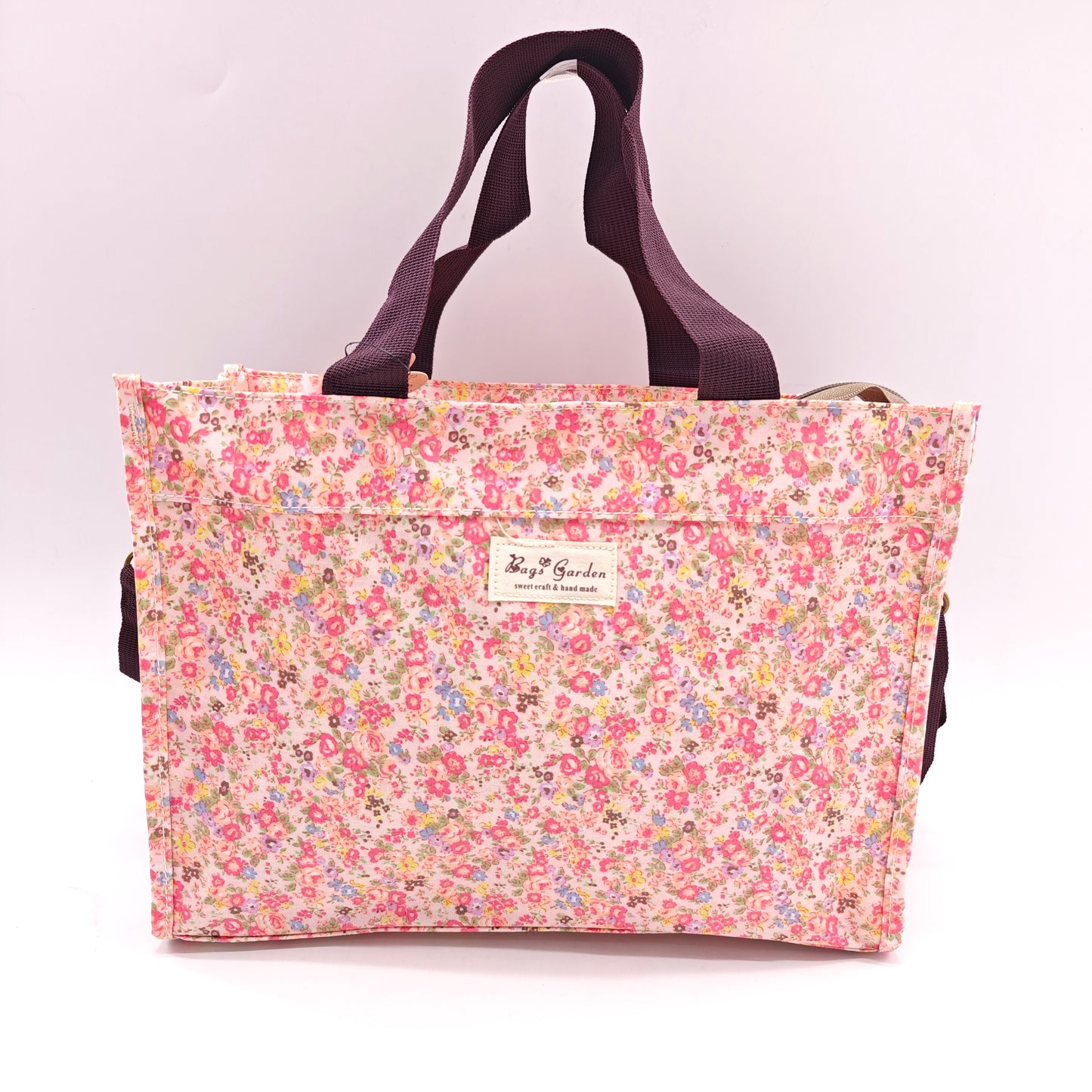 Bolso tote impermeable con estampado floral