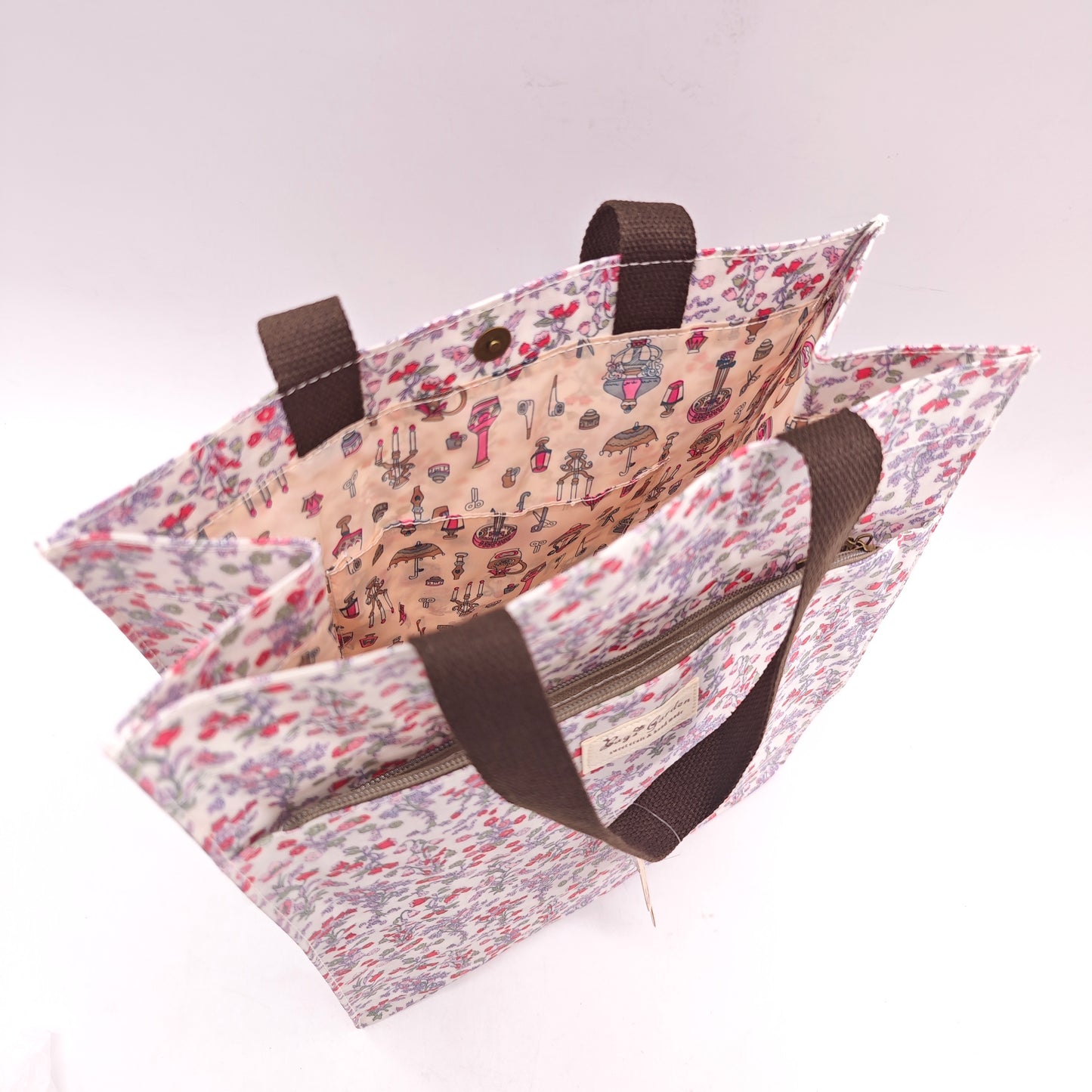 Bolso de mano grande impermeable floral