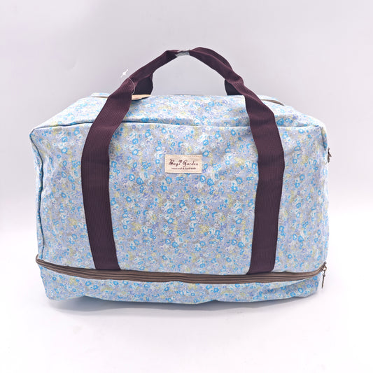 Bolso de viaje grande impermeable con estampado floral – doble compartimento