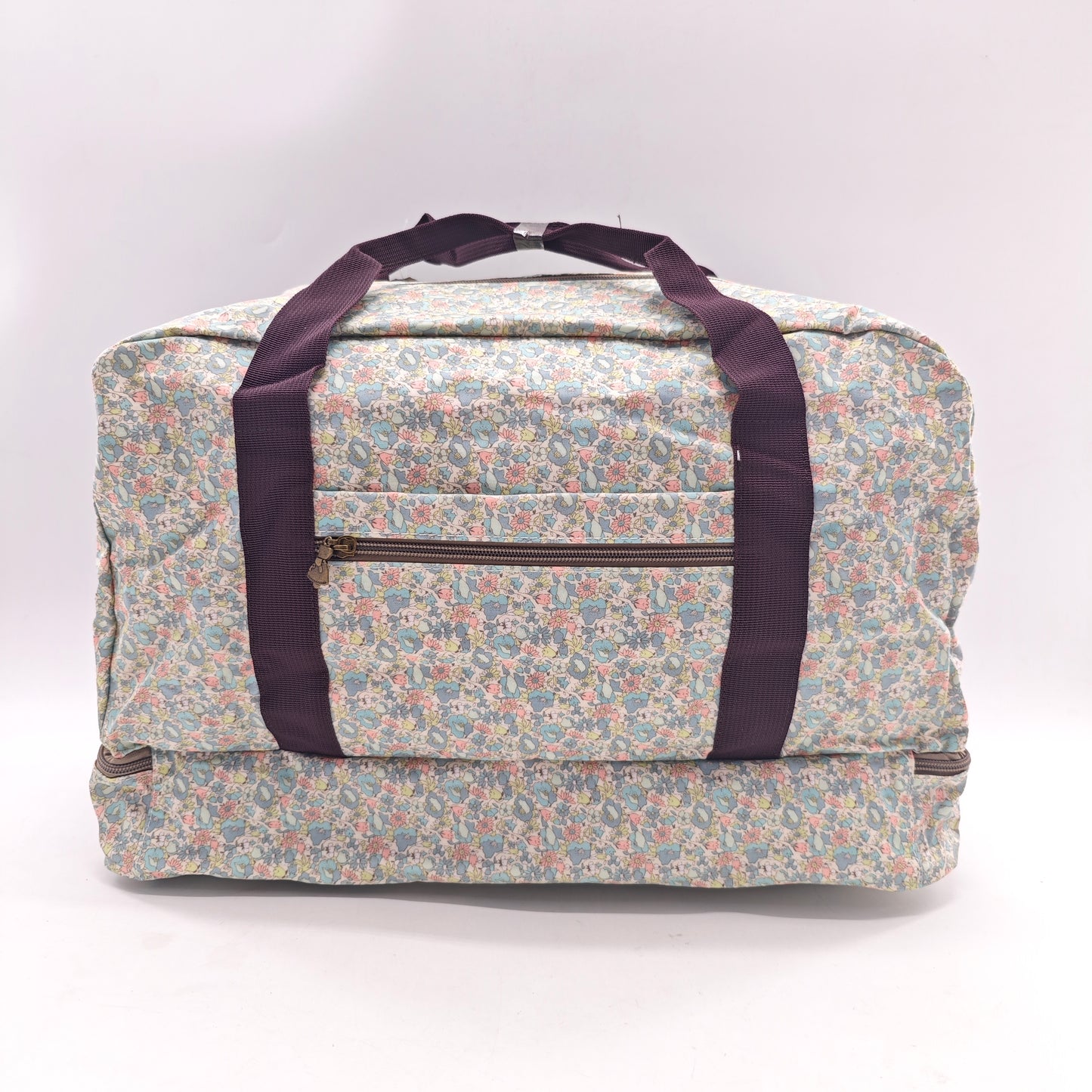 Bolso de viaje grande impermeable con estampado floral – doble compartimento