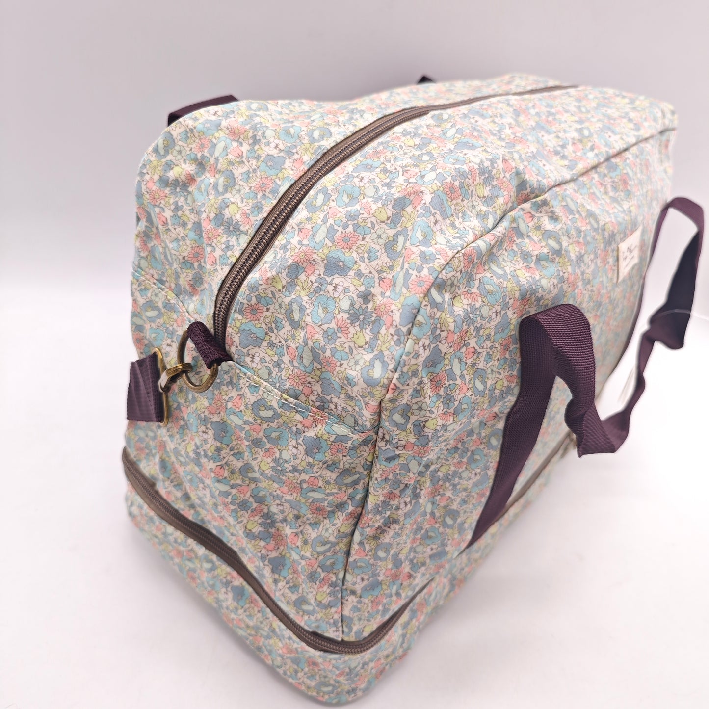 Bolso de viaje grande impermeable con estampado floral – doble compartimento