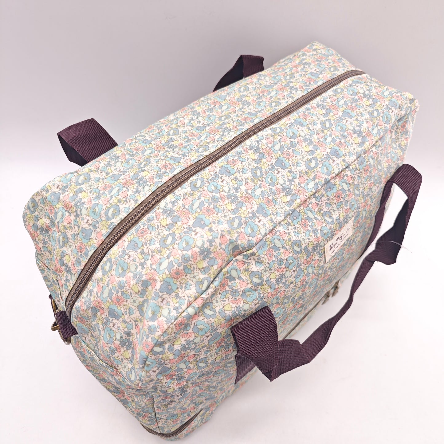Bolso de viaje grande impermeable con estampado floral – doble compartimento