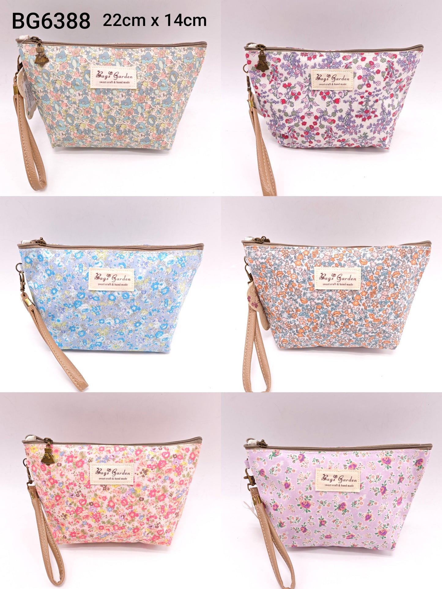 Neceser pequeño impermeable con flores