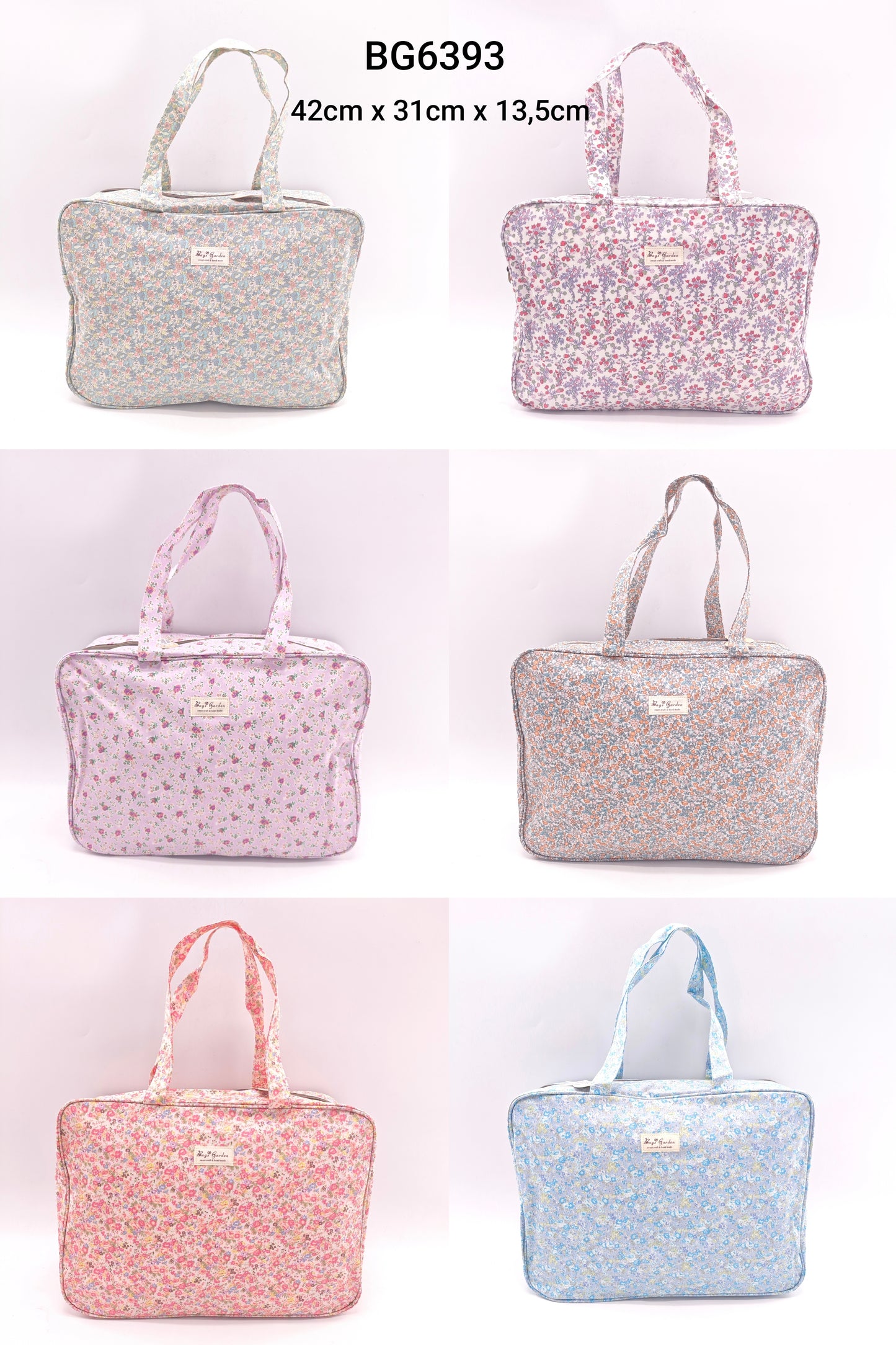 Maletita grande impermeable de flores