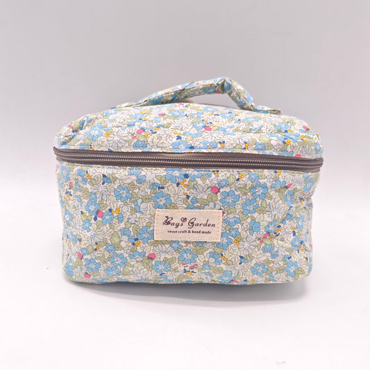 Bolso de Maquillaje Floral de Algodón