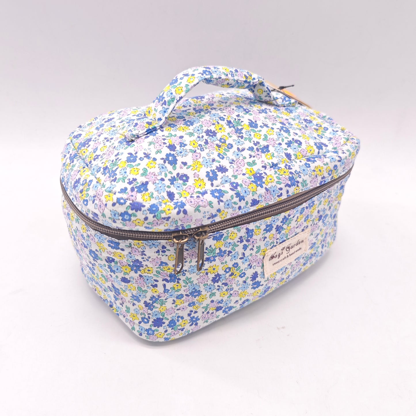 Bolso de Maquillaje Floral de Algodón