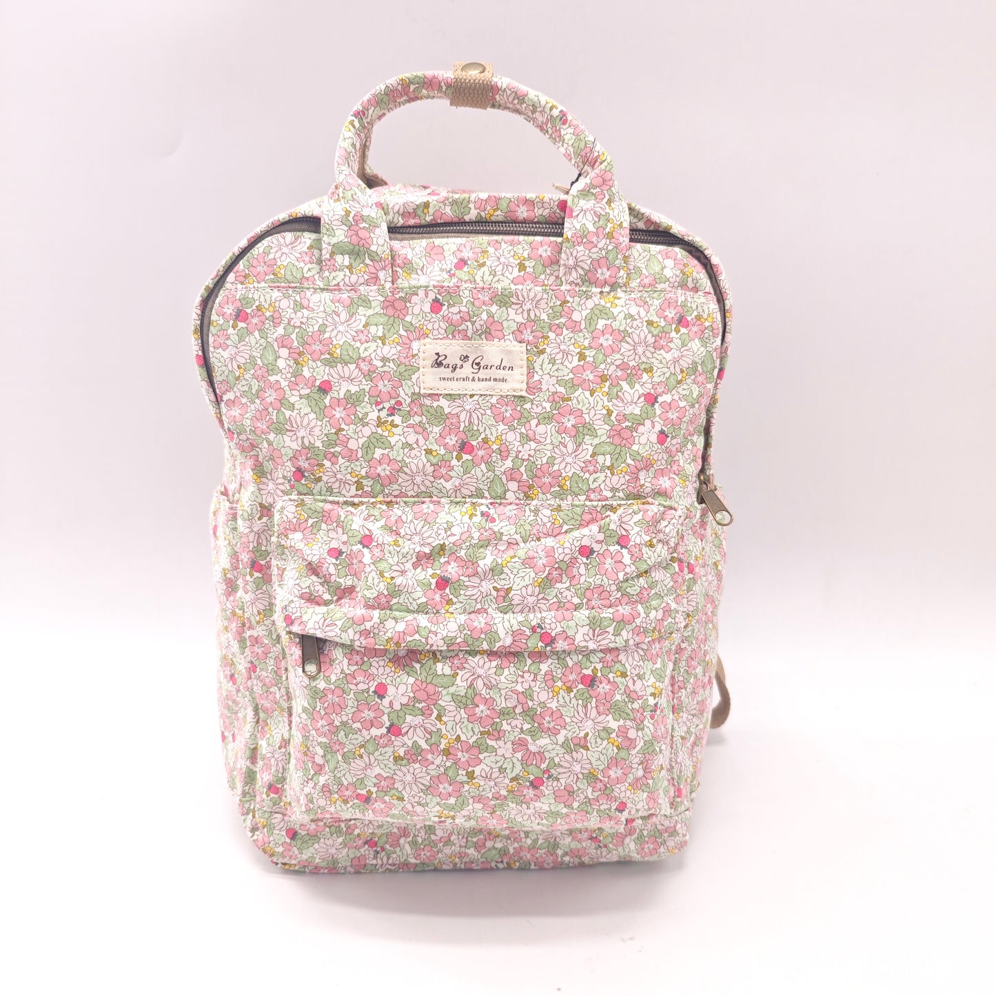 Mochila de Algodón con Estampado Floral