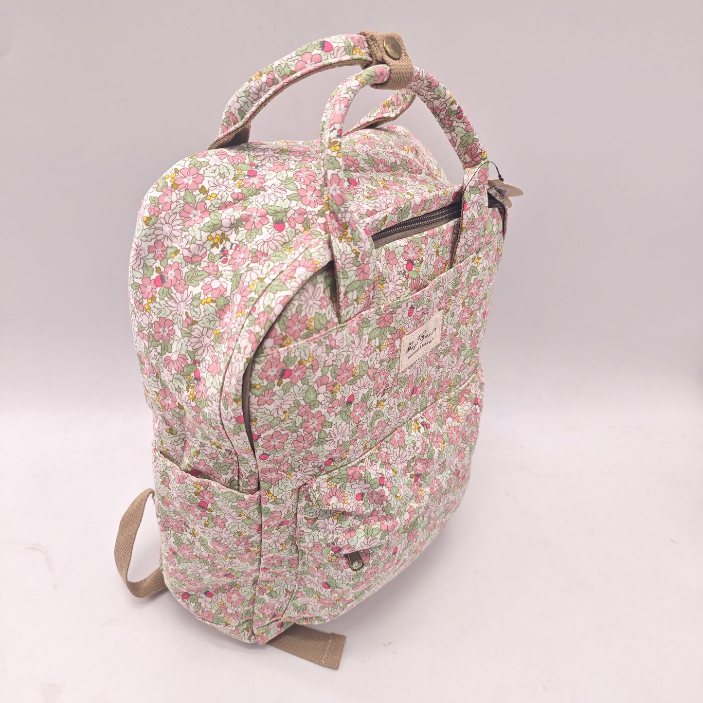 Mochila de Algodón con Estampado Floral
