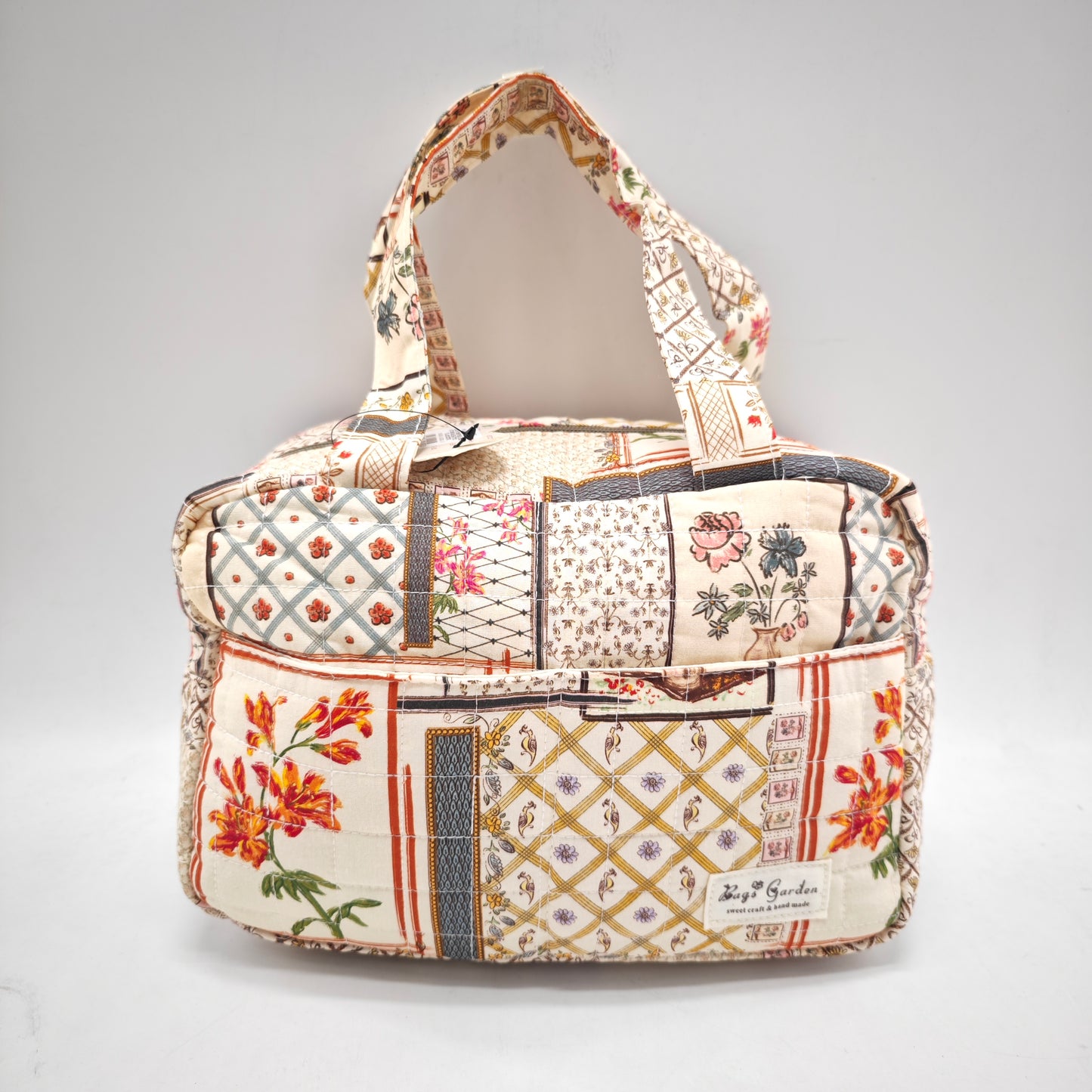 Bolso de Mano Patchwork Floral Algodón