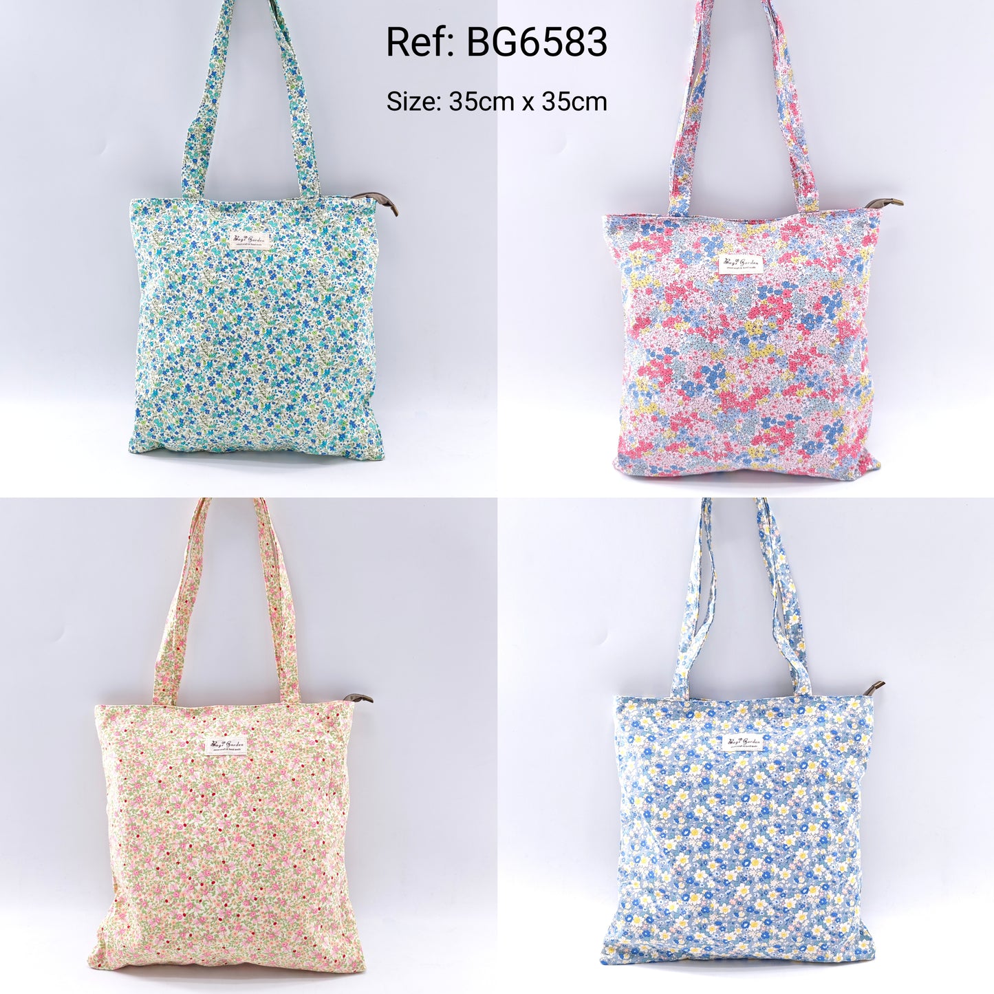 Floral cotton shoulder bag