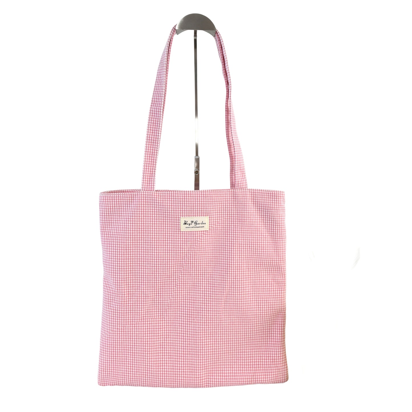 Bolso de hombro de algodón mini Vichy con cremallera – Ligero y práctico