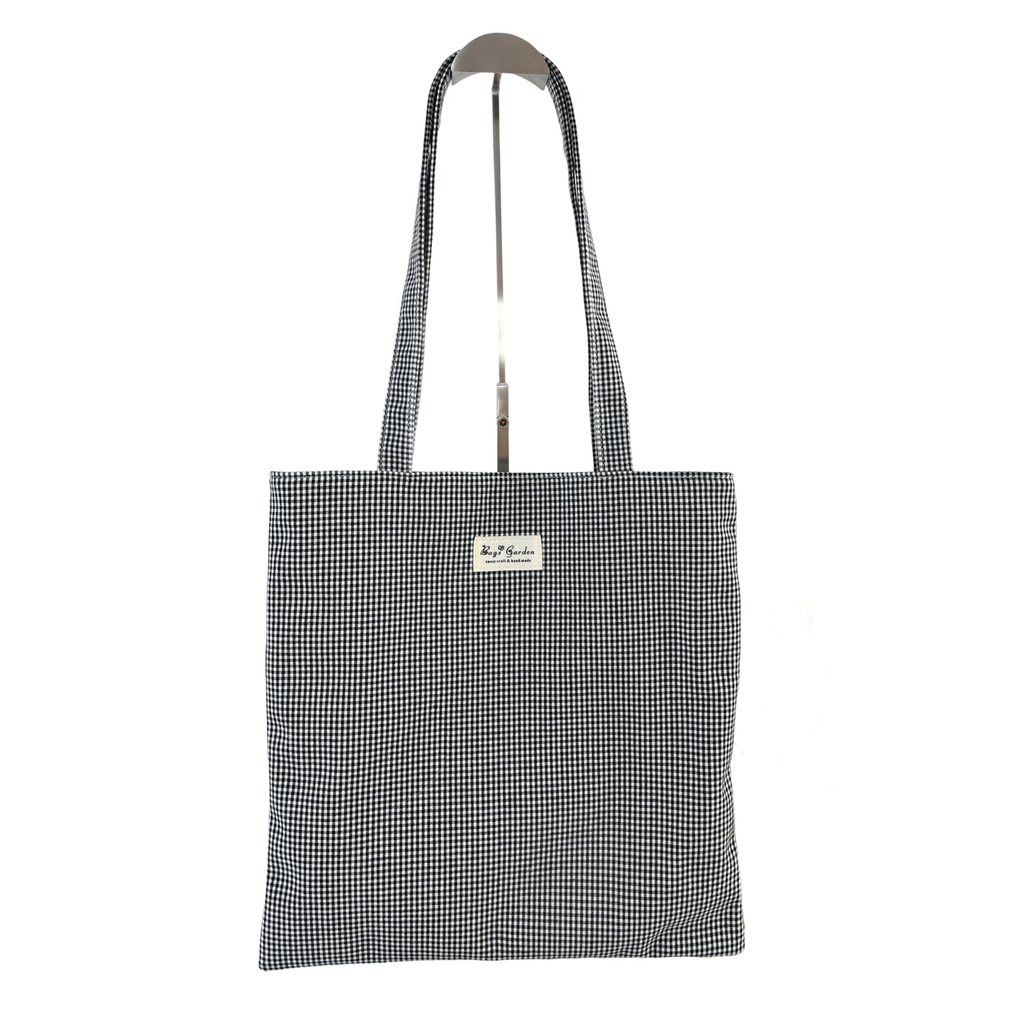 Bolso de hombro de algodón mini Vichy con cremallera – Ligero y práctico