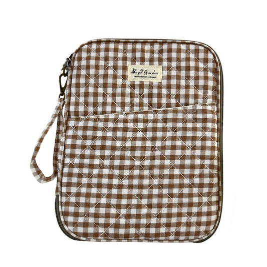Funda Acolchada de Algodón con Vichy Grande – para iPad y Tablets hasta 11"