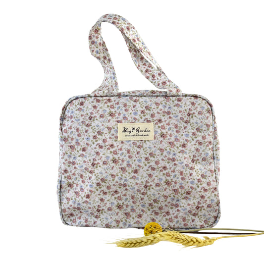 Bolso cuadrado impermeable de flores con asas de mano