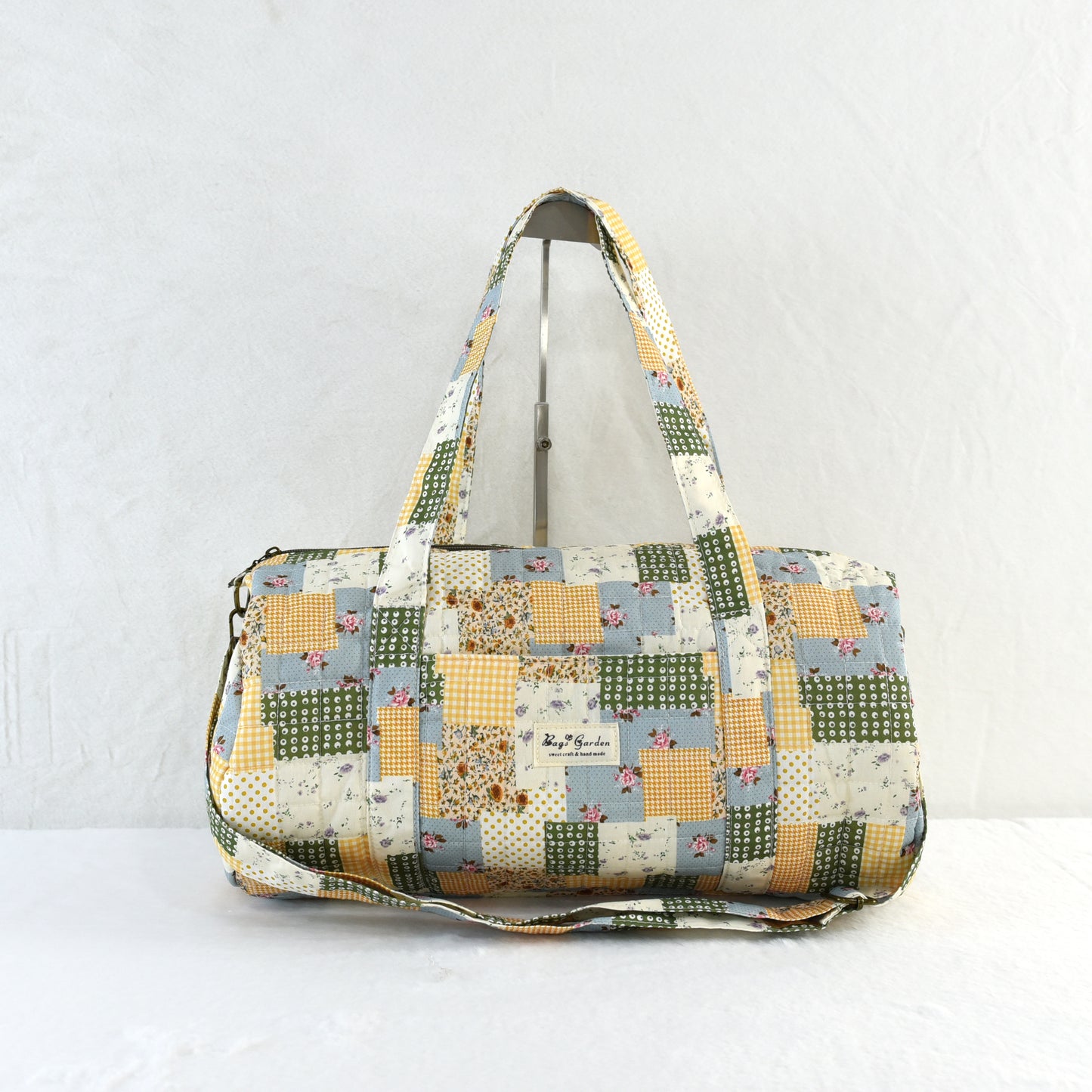 Bolso Barrel Patchwork Floral Algodón