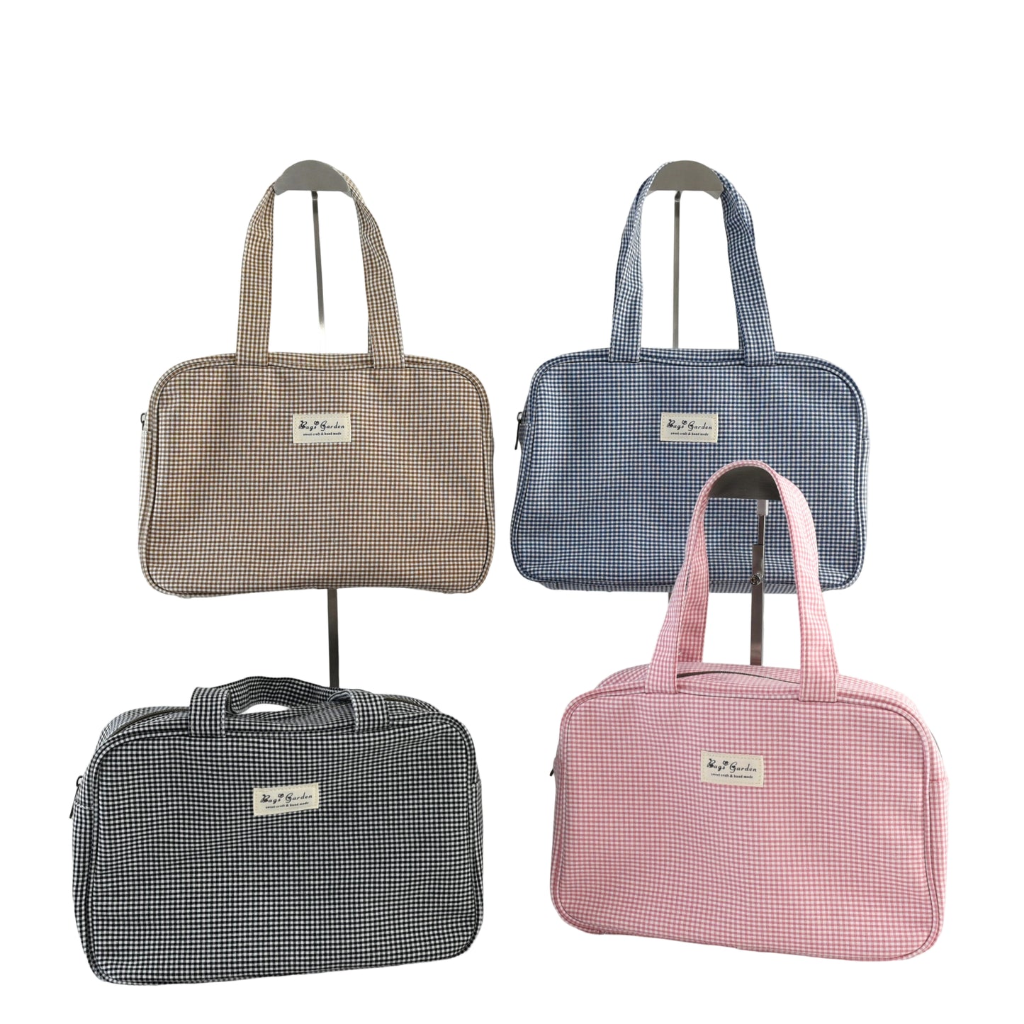 Bolso de mano de algodón mini Vichy
