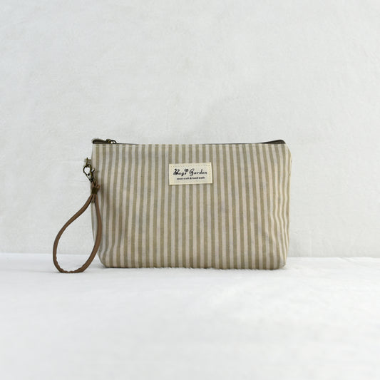 Neceser mediano impermeable a rayas con cremallera, funcional y práctico para cosméticos