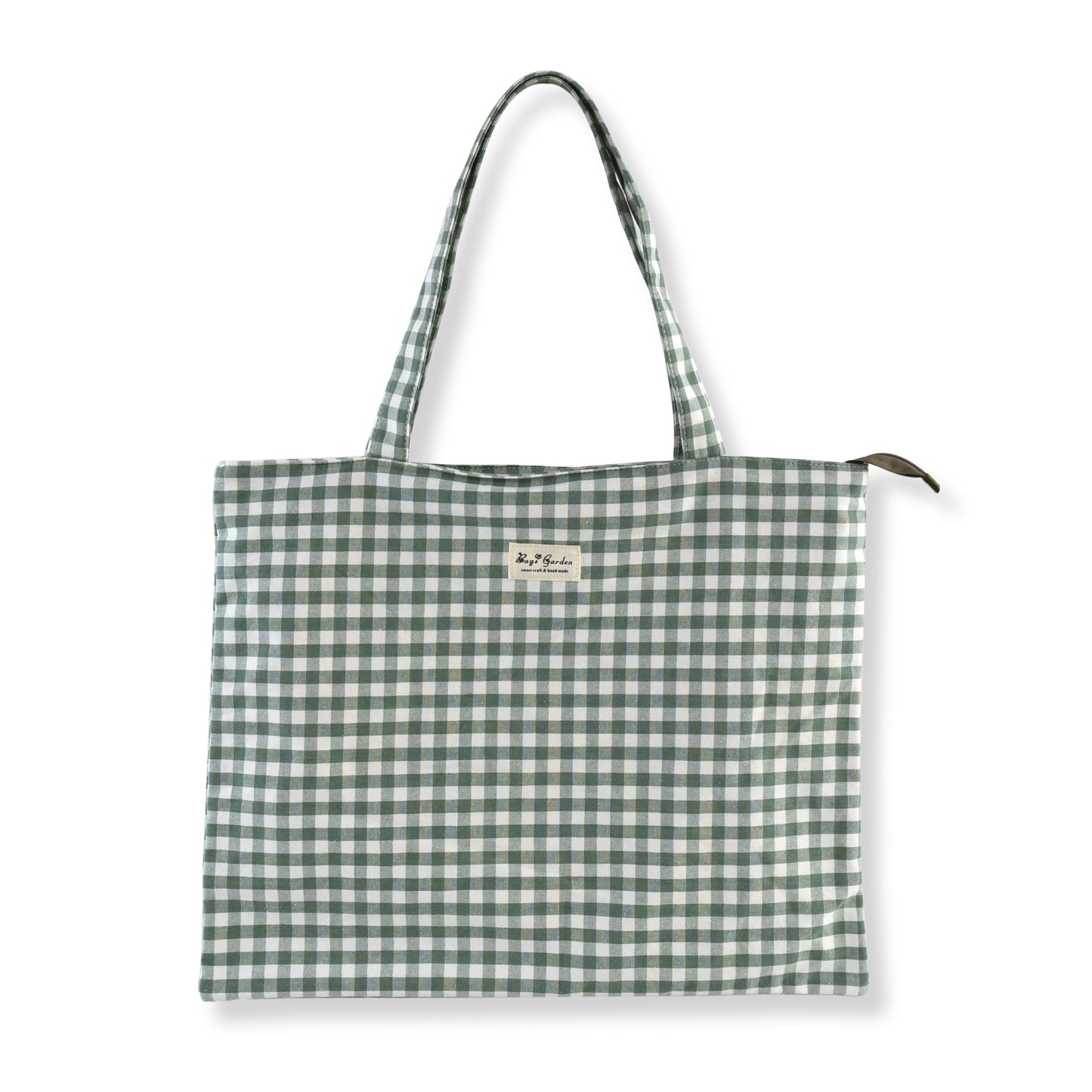 Bolsa Tote de Algodón Vichy - Ligera, Plegable y de Gran Capacidad