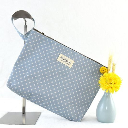 Large waterproof polka dot toiletry bag
