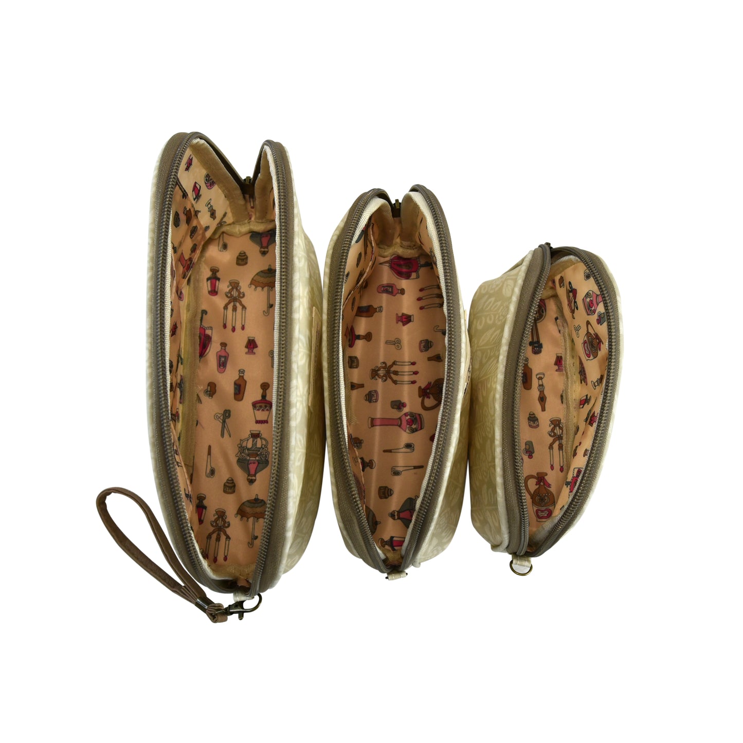 Set de 3 neceseres impermeables botánicos