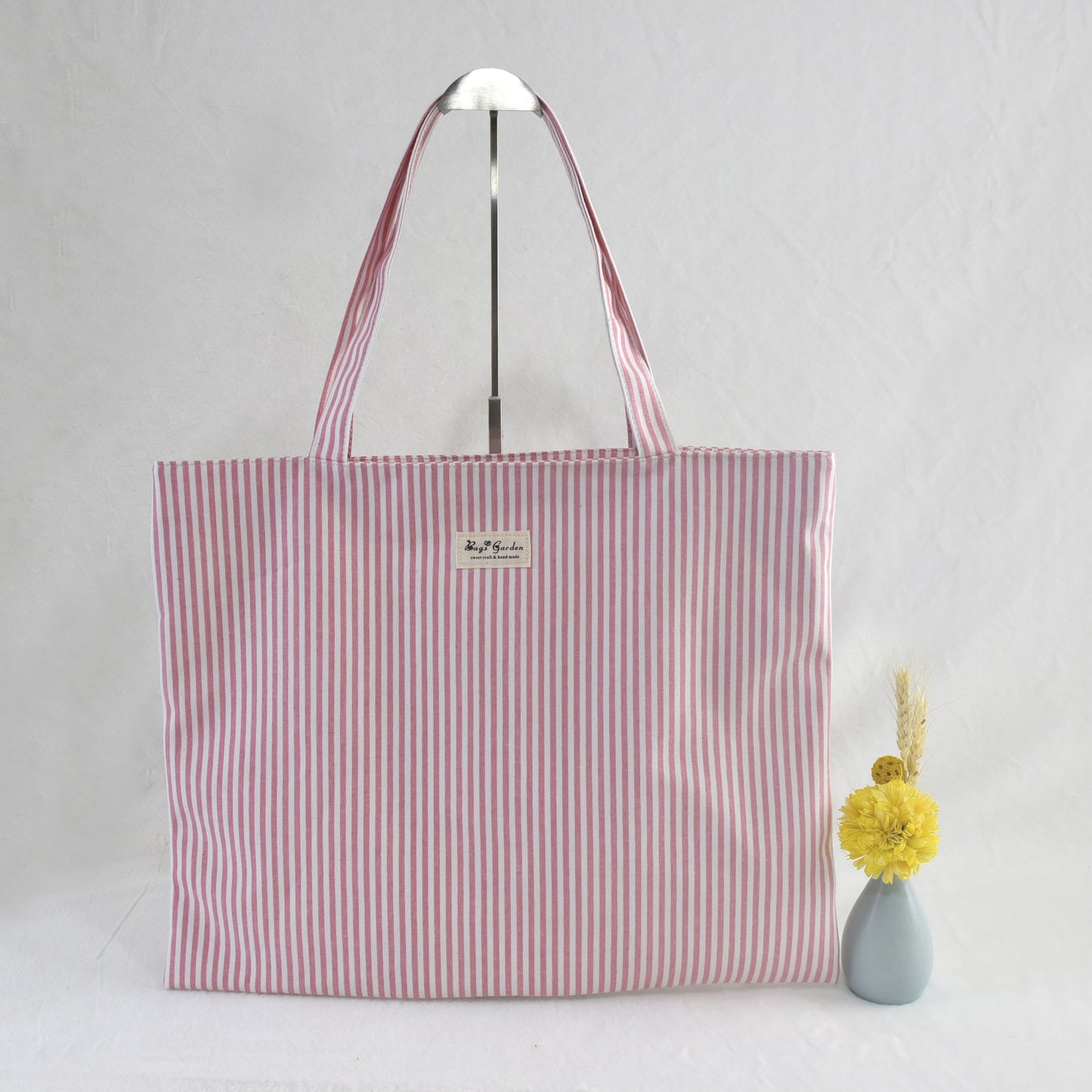 Bolso Tote de Algodón con Diseño de Rayas