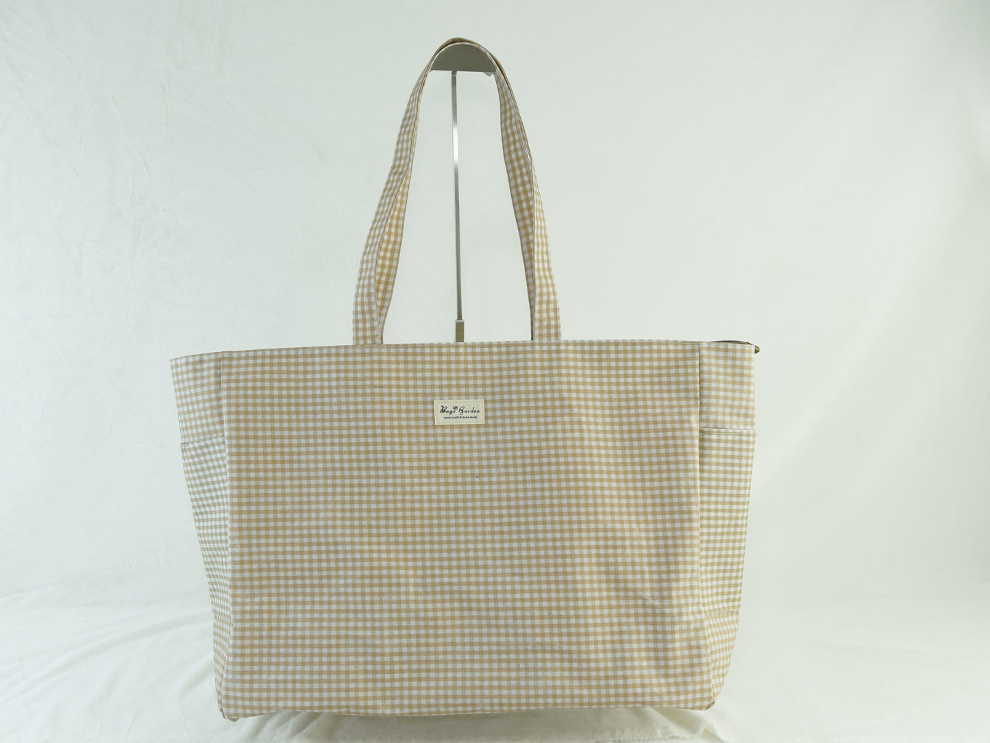Waterproof gingham beach bag