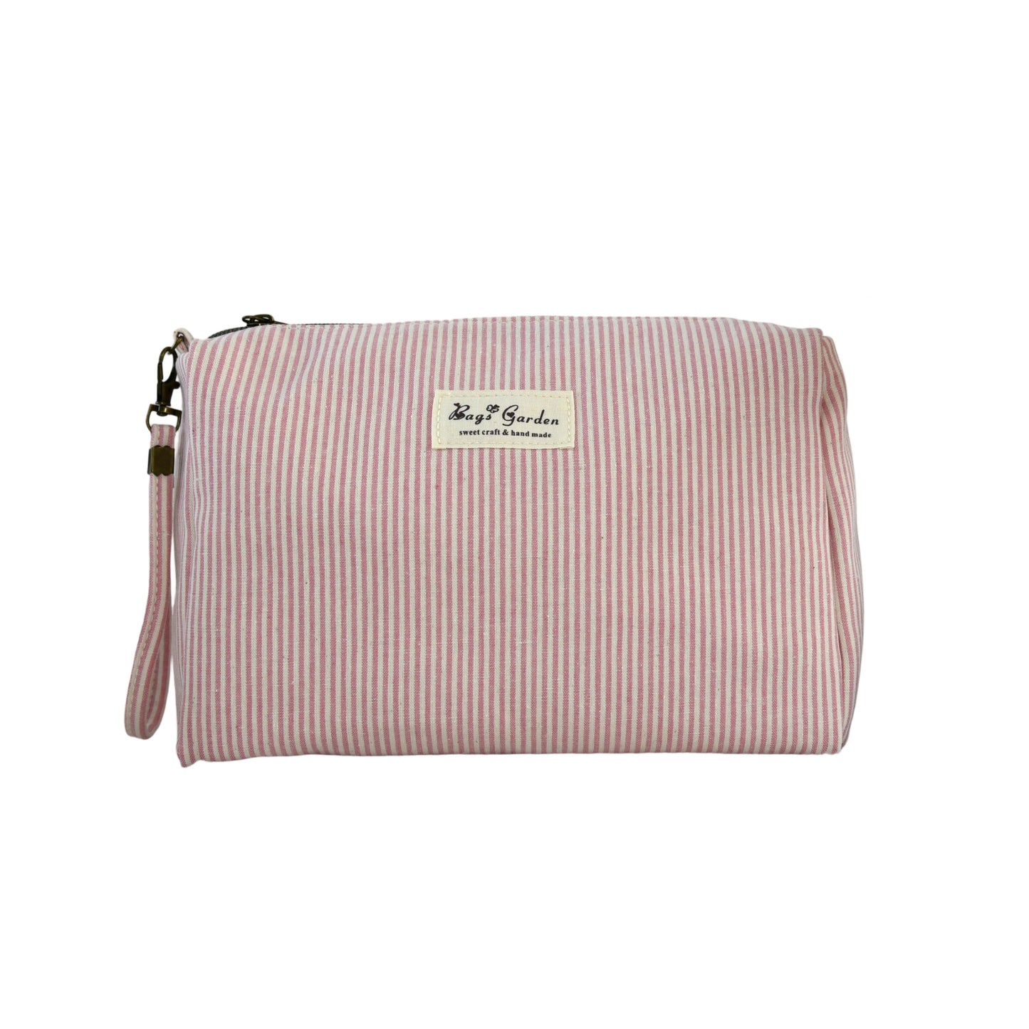 Neceser de algodón mini rayas con asa lateral desmontable – Bolsa de viaje multiusos