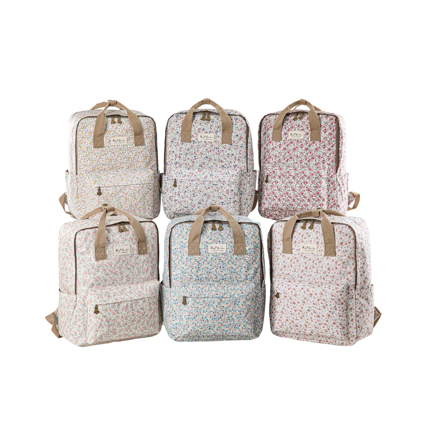 Mochila doble asa Impermeable con flores para mamás y uso diario
