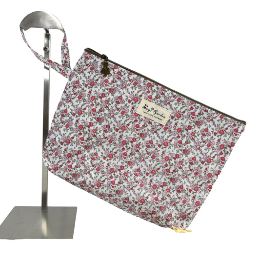 Neceser impermeable de flores grande con asa lateral fija