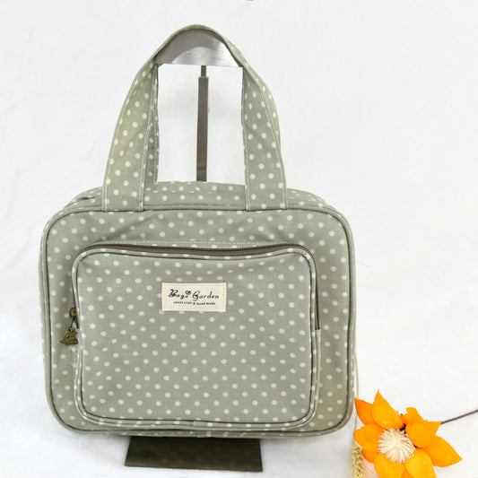 Small waterproof polka dot hanging toiletry bag