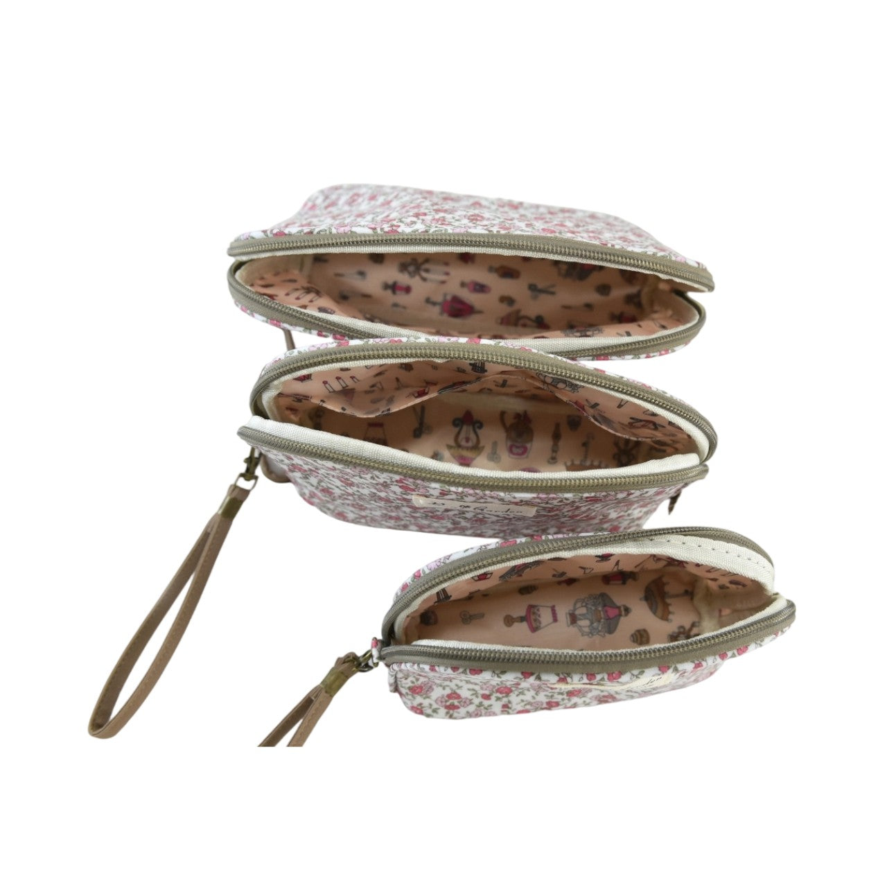 Set de 3 neceseres impermeables flores – Bolsas de aseo multiusos