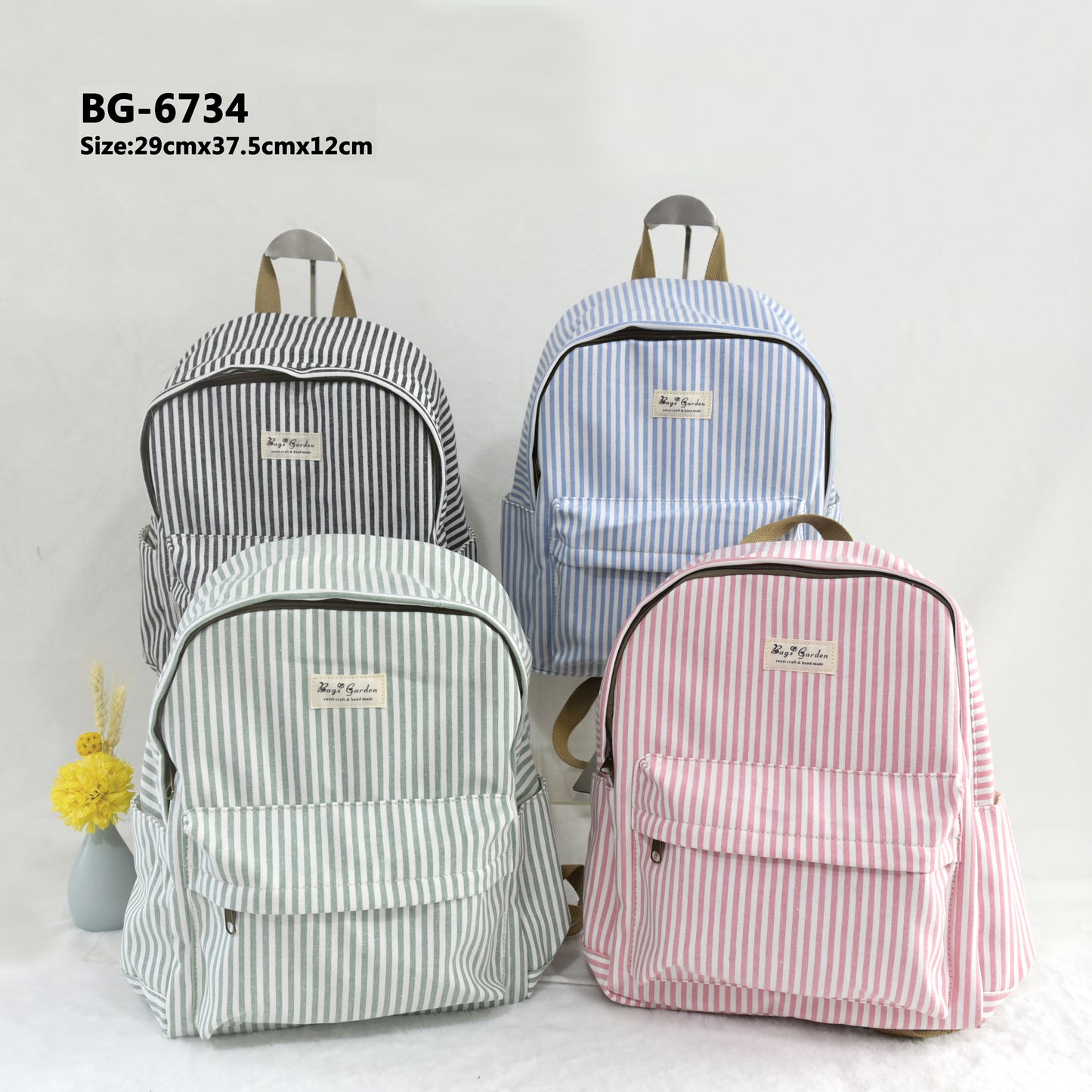 Mochila de algodón rayas