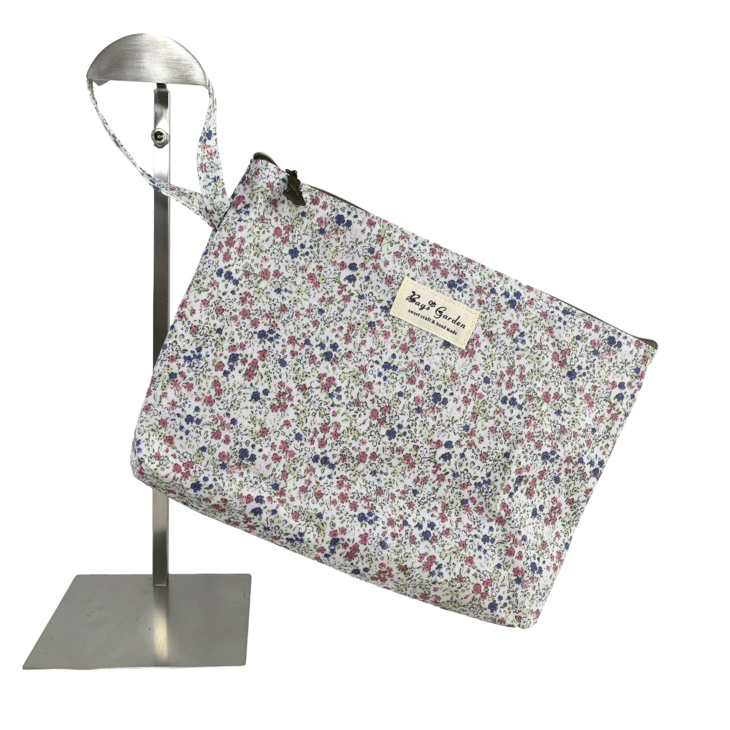 Neceser impermeable de flores grande con asa lateral fija