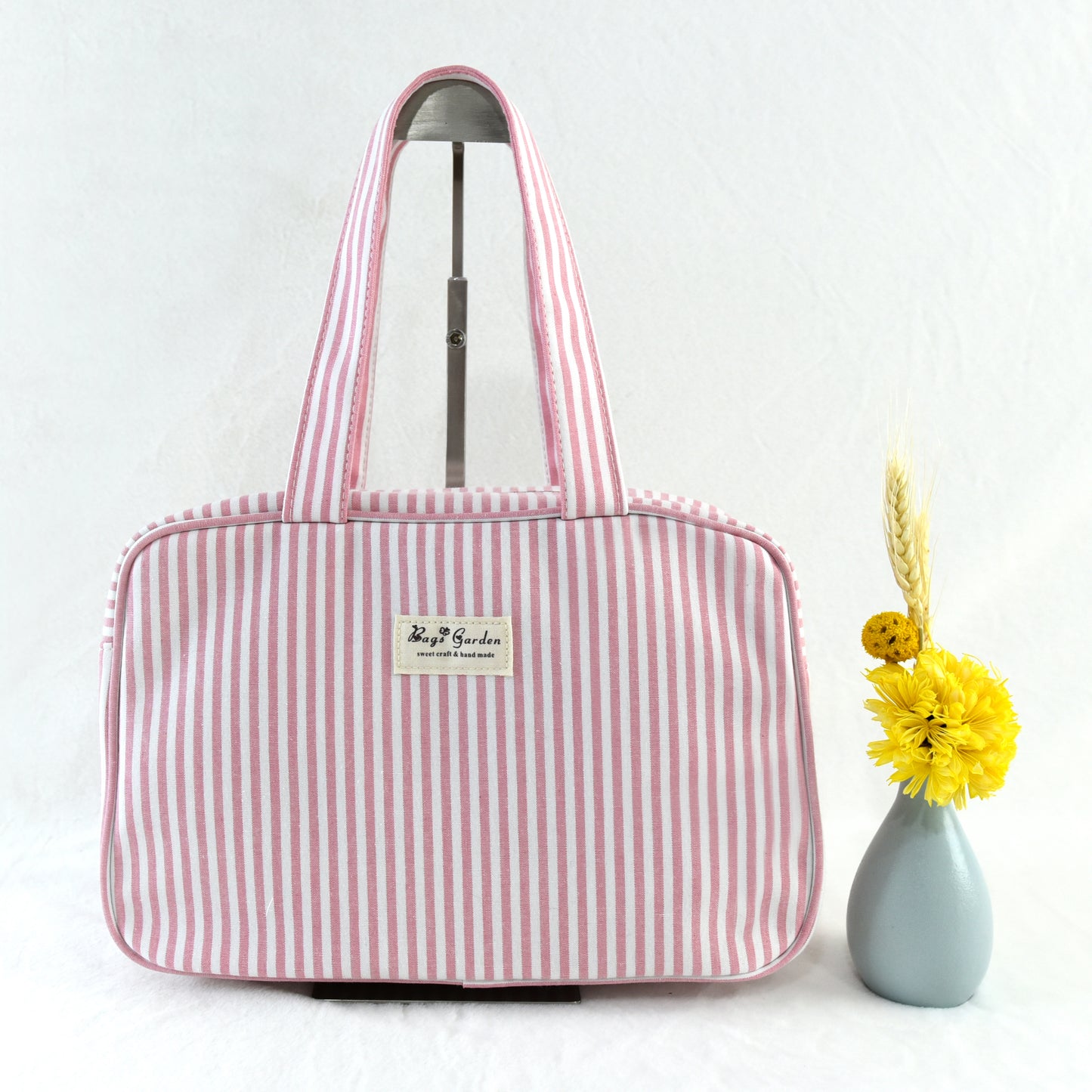 Bolso de mano de algodón rayas