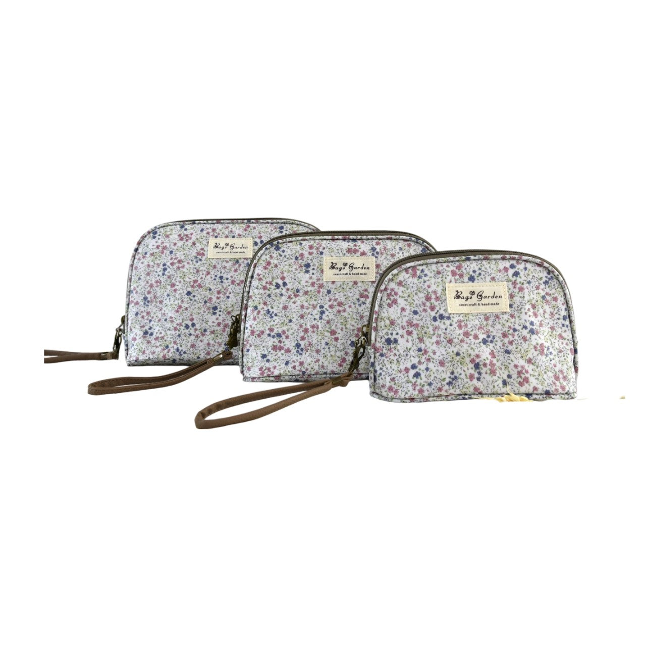 Set de 3 neceseres impermeables flores – Bolsas de aseo multiusos