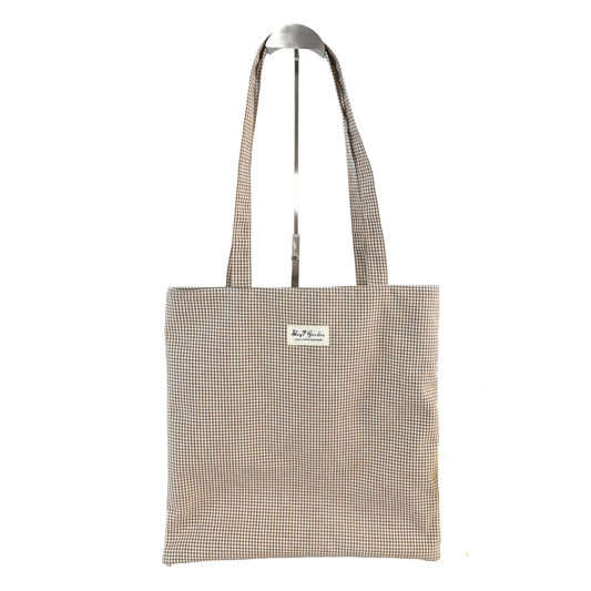 Bolso de hombro de algodón mini Vichy con cremallera – Ligero y práctico