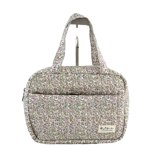 Bolso rectangular con asas de mano de algodón floral