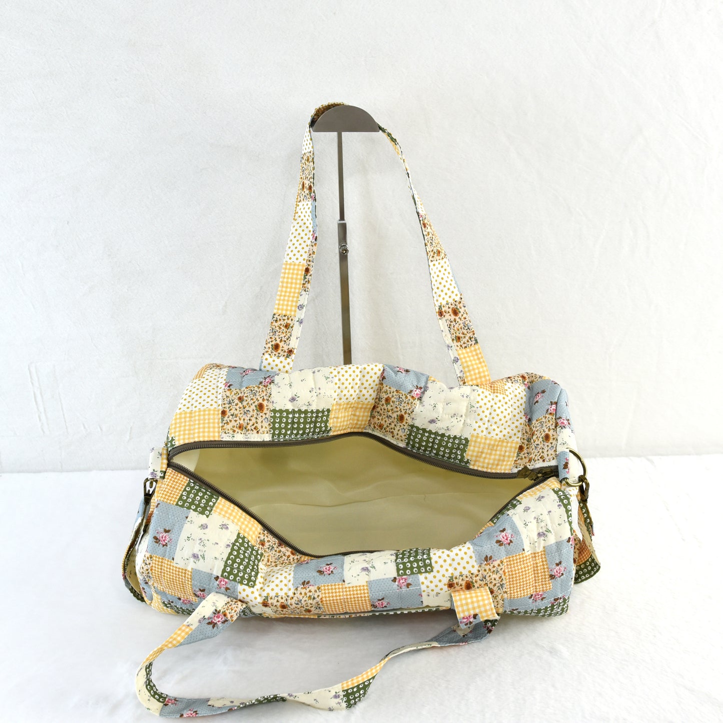 Bolso Barrel Patchwork Floral Algodón