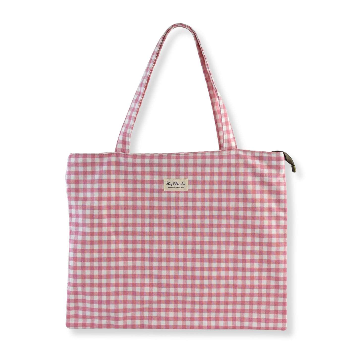 Bolsa Tote de Algodón Vichy - Ligera, Plegable y de Gran Capacidad