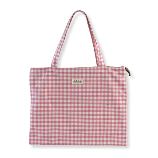 Bolsa Tote de Algodón Vichy - Ligera, Plegable y de Gran Capacidad