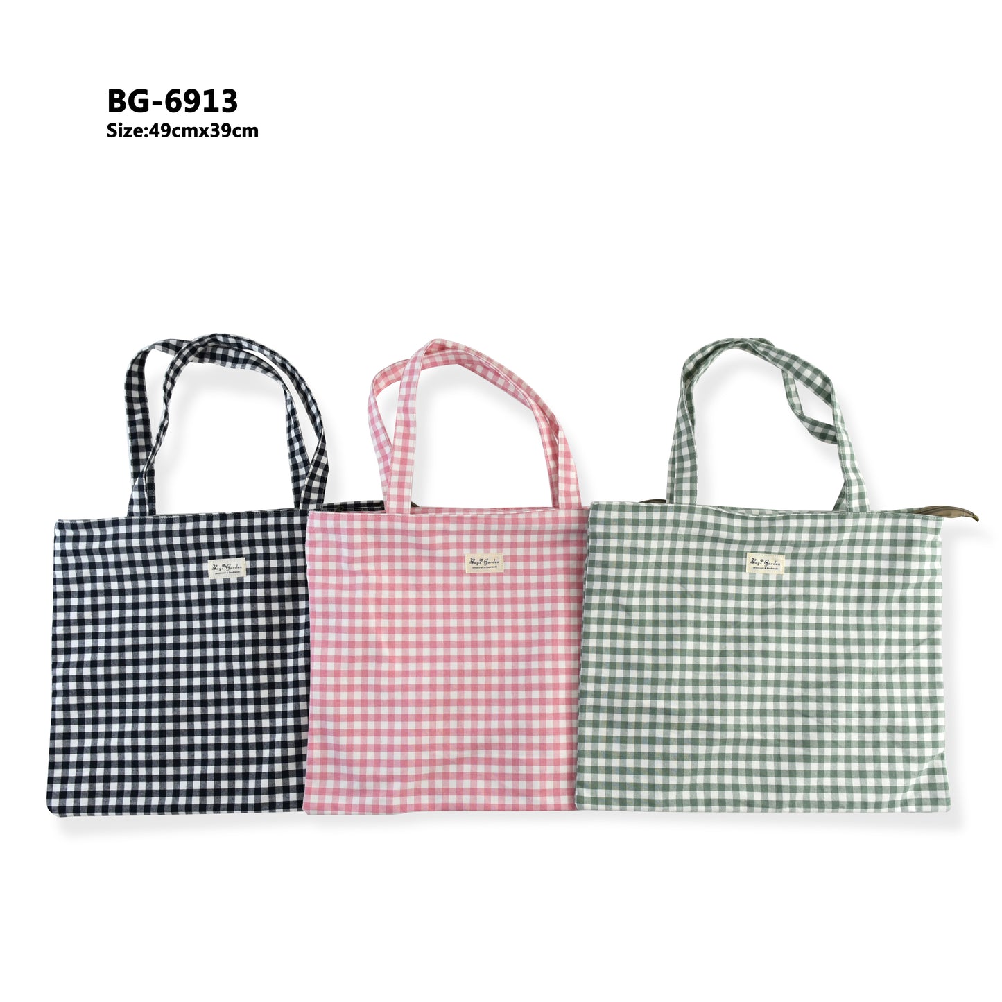 Bolsa Tote de Algodón Vichy - Ligera, Plegable y de Gran Capacidad