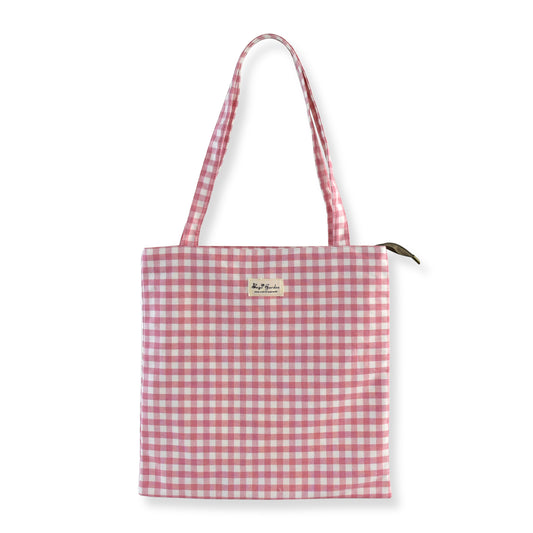 Bolso de Hombro Algodón Vichy con Cremallera