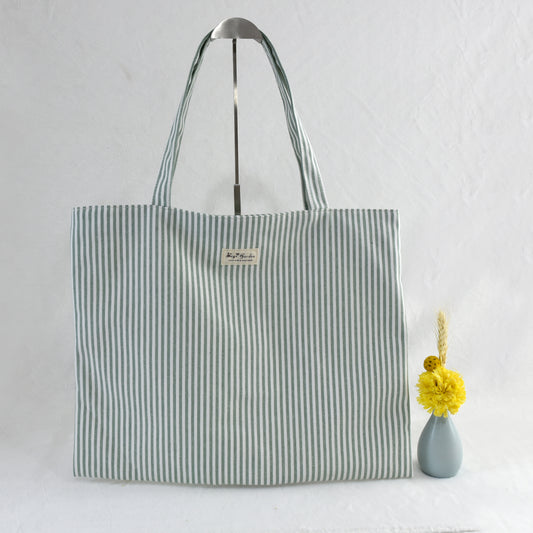 Bolso Tote de Algodón con Diseño de Rayas