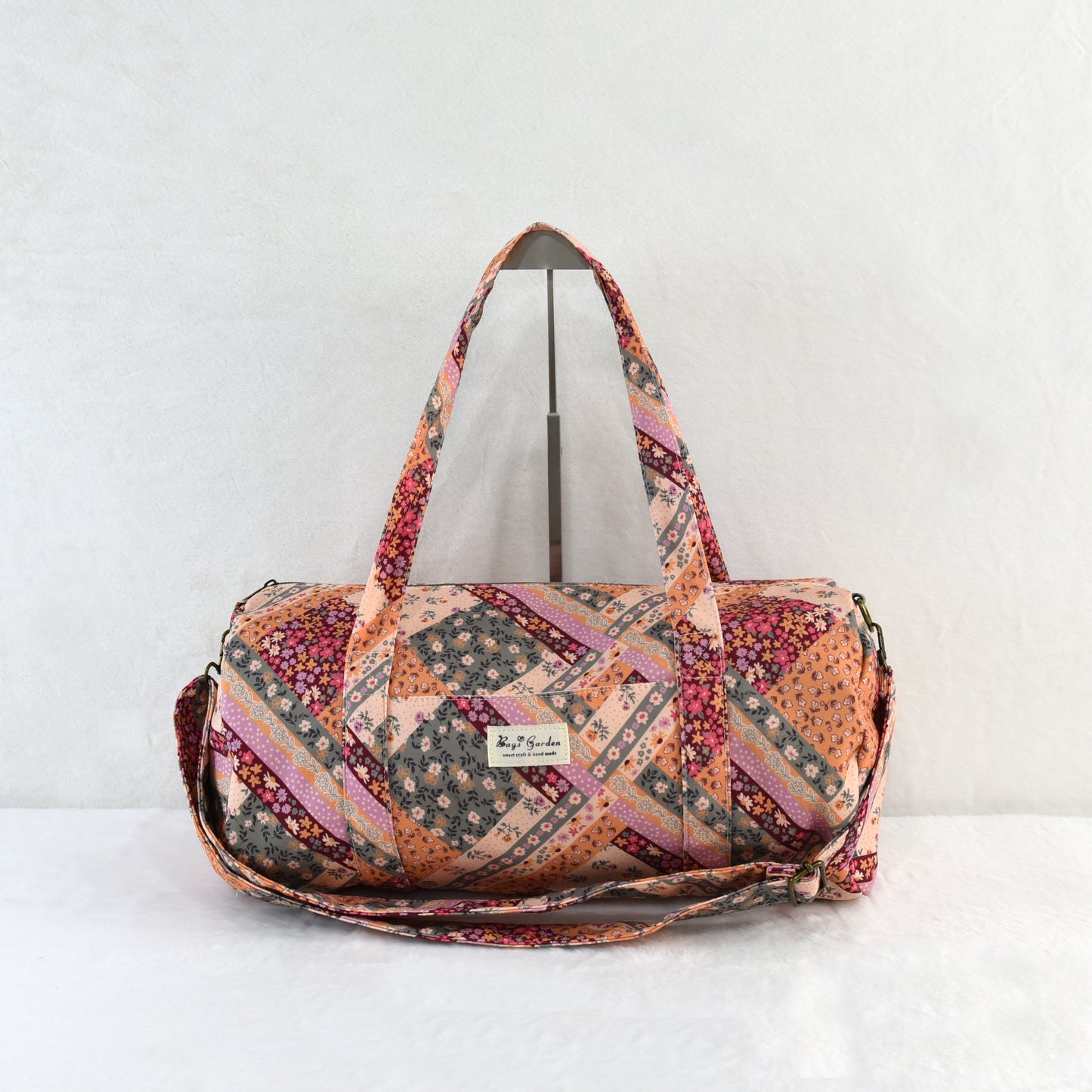 Bolso Barrel Patchwork Floral Algodón