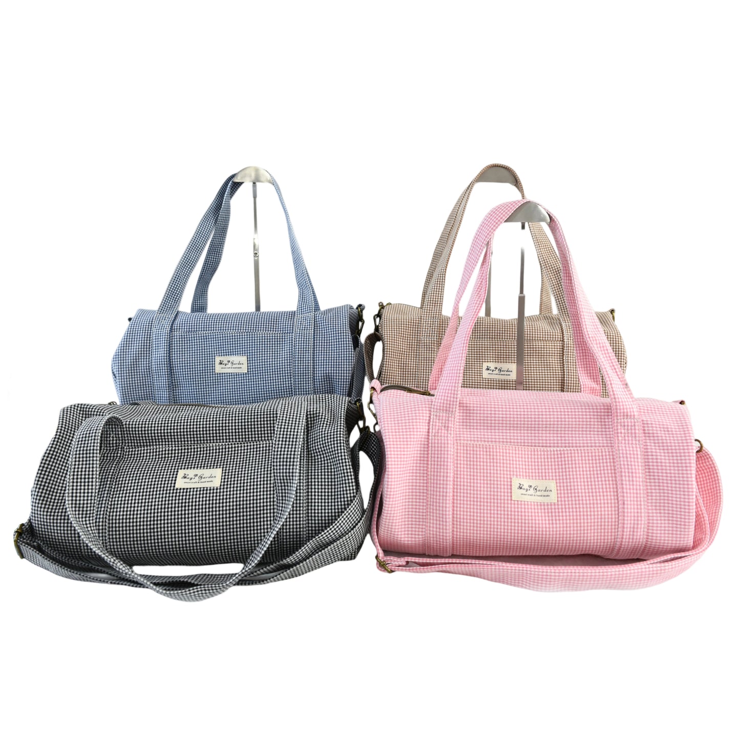 Bolso Barrel de Algodón con Mini Vichy – Estilo y funcionalidad