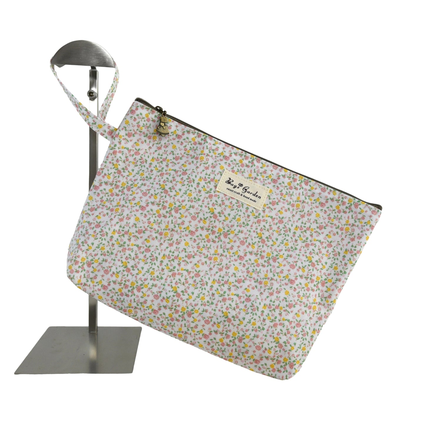 Neceser impermeable de flores grande con asa lateral fija