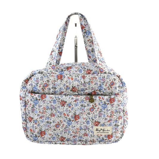 Bolso rectangular con asas de mano de algodón floral