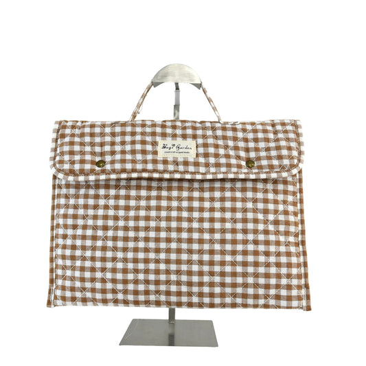 Funda protectora de algodón con Vichy Grande Acolchado – compatible con portátil hasta 13"